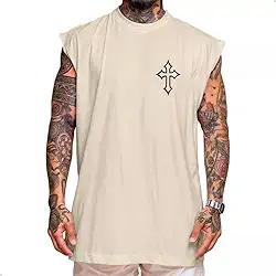 Regata Masculina Oversized Streetwear Detalhe em Cruz