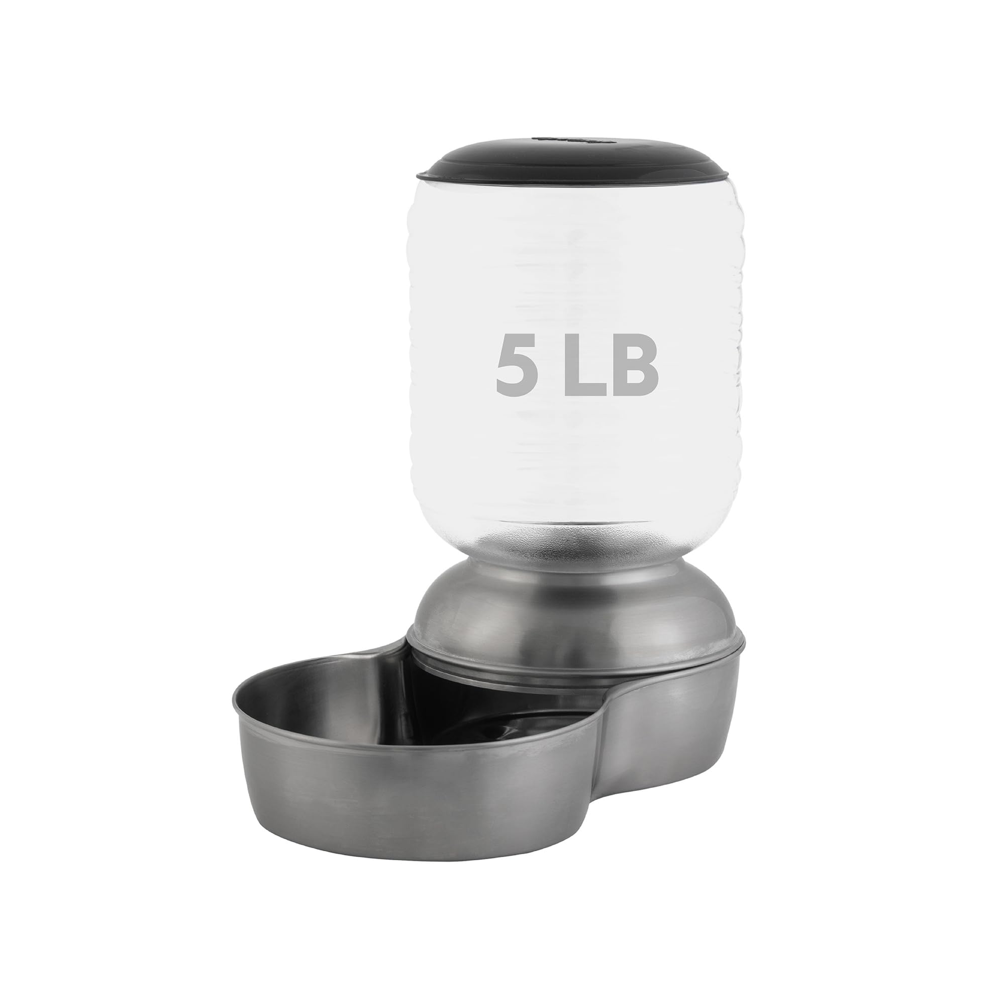 Petmate REPLENDISH - Mangiatoia per gravità in acciaio INOX, 2,3 kg
