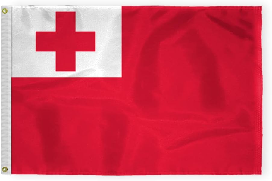 AGAS Tonga Flag 2x3 ft Outdoor 200D Nylon Double Stitched Hem Never Rust Brass Grommets Canvas Header Tongan Flag