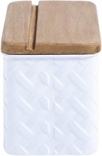 Miniatura 9 de NIKKY HOME Caja de organización de recetas de metal de cocina 4x6 con tarjetas y divisores, patrón de relieve de línea