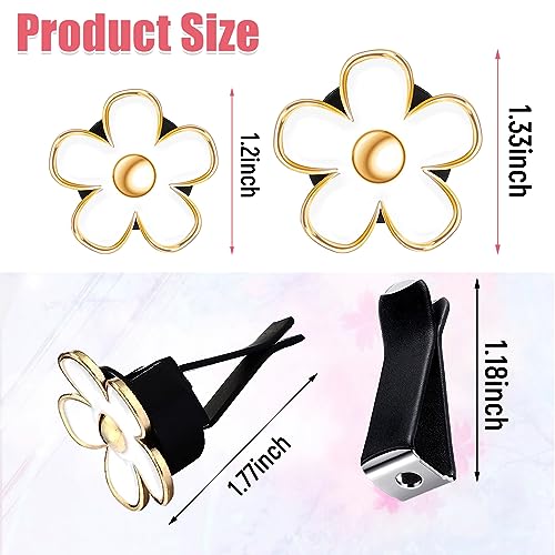 Image of Kewucn 6 Pcs Daisy Air Vent Clips, Cute Flower Car Air Conditioning Outlet Clip, Colorful Air Fresheners Vent Decorative Clips, Universal Auto Interior Accessories for Girls Women (White)
