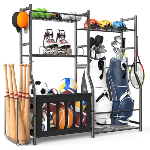 TORACK Golf Bags Stand with Ball Storage, Large Capacity Garage
