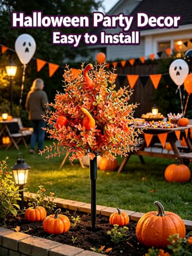 ChayWillow Artificial Fall Pumpkin Gourd Halloween Garden Stake - image 8
