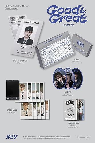 SHINee KEY Good & Great 2nd Mini Album ID Card Version Case+ID Card with QR+1ea Sticker+1p PhotoCard+10ea Image Card+Tracking Sealed2