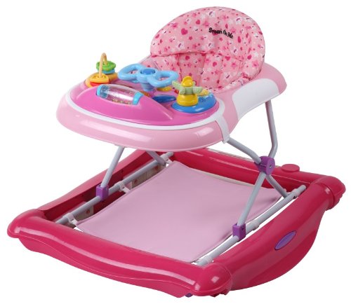 Dream On Me 2 in 1 Crossover Musical Walker and Rocker, Pink