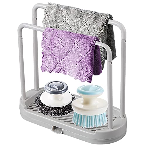 Listado de Soportes para paños de cocina Top 10. 43 MUUBOOX Soporte de esponja de cocina, colgador de paño de cocina, estante organizador de bandeja para fregadero, soporte para esponja, paño de cocina, trapo, cepillo para polvo,...
