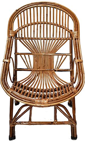 Image of CANE CRAFTS Premium Modern Bamboo Chairs | Relax in Style with Our Handcrafted Cane Chairs | Chairs for Living Room, Dining Room, Bedroom, Office, Garden | Dust Free | Brown (Set of 2)