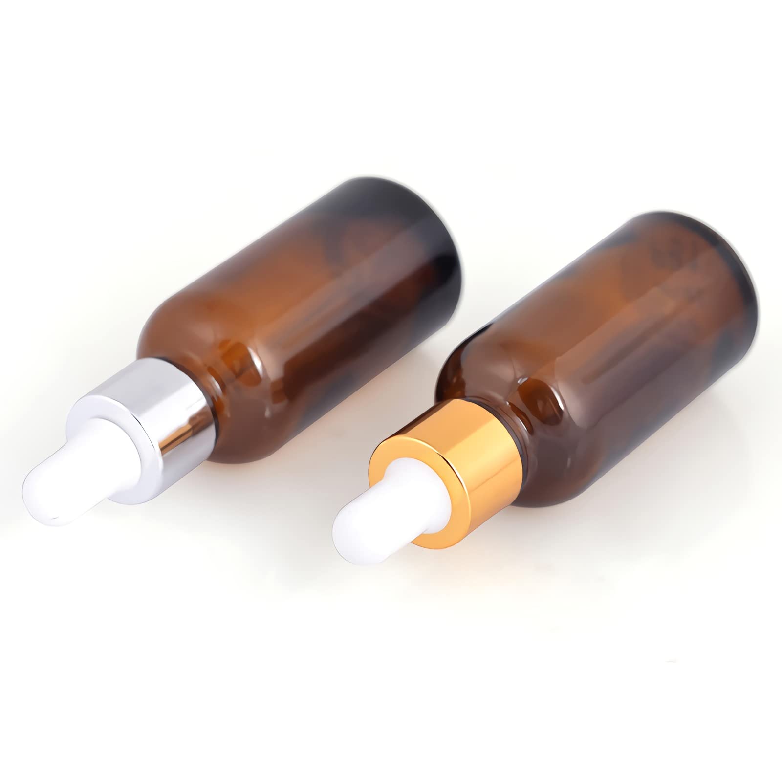 Plastikowa butelka z rozpylaczem, 100 ml, bursztynowe szklane pipety ze złotym pierścieniem śrubowym, do olejków eterycznych, aromaterapii, mieszanek, perfum kosmetycznych, fiolek podróżnych