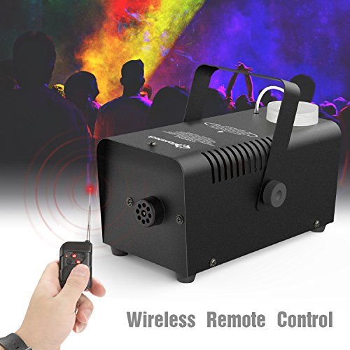 Halloween Fog Machine 500W - Fansteck Wireless Remote Control Smoke Machine 2400 CFM - Perfect for Holiday Party Wedding Christmas Halloween (Black)