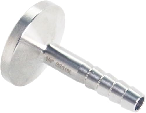 Miniatura 9 de Adaptador de púas de manguera de abrazadera triple SS316L de 34 "con brida 0.992 in manguera sanitaria accesorio de tubería