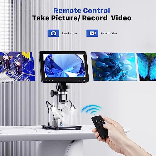 Image of Tobo 7'' Mini HDMI Digital Microscope,1200X Coin Microscope with IPS Screen, 16MP Soldering Microscope with Lights, 8.5'' Long Stand, View Entire Coin, Compatible with PC /TVTD-1016IM.