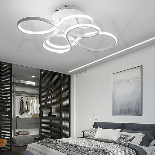 Plafonnier LED dimmable blanc avec télécommande en aluminium et silicone - 4