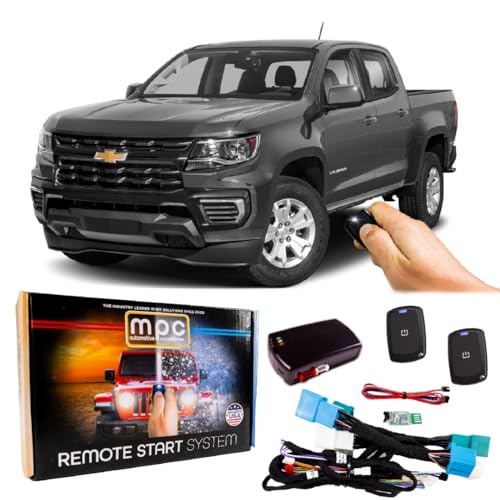 MPC Remote Start Compatible with 2015-2022 Chevrolet Colorado Plugin T-Harness - (2) 1-Button Extended Range Remotes - Up to 800' Range - Only 1 Wire Connection Needed