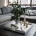 Hanobe Square Large Ottoman Tray: Modern Extra Large White Serving Decorative Trays with Cutout Handles for Living Room Coffee Table Home, 20