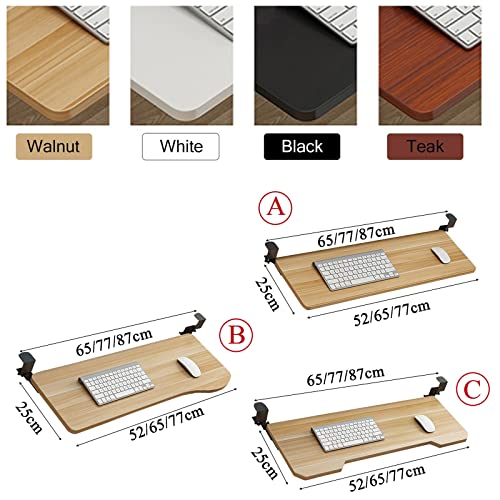 Bandeja de teclado de madera, estante deslizante para teclado debajo del escritorio con cajones, abrazadera de escritorio para dormitorio y configuración de PC de juegos, nizer de teclado que ahorra