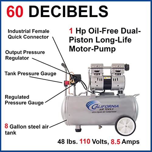 California Air Tools 10 Gallon Casting Pressure Pot And 8 Gallon 1.0 Hp Ultra Quiet Air Compressor Bundle thumb #6