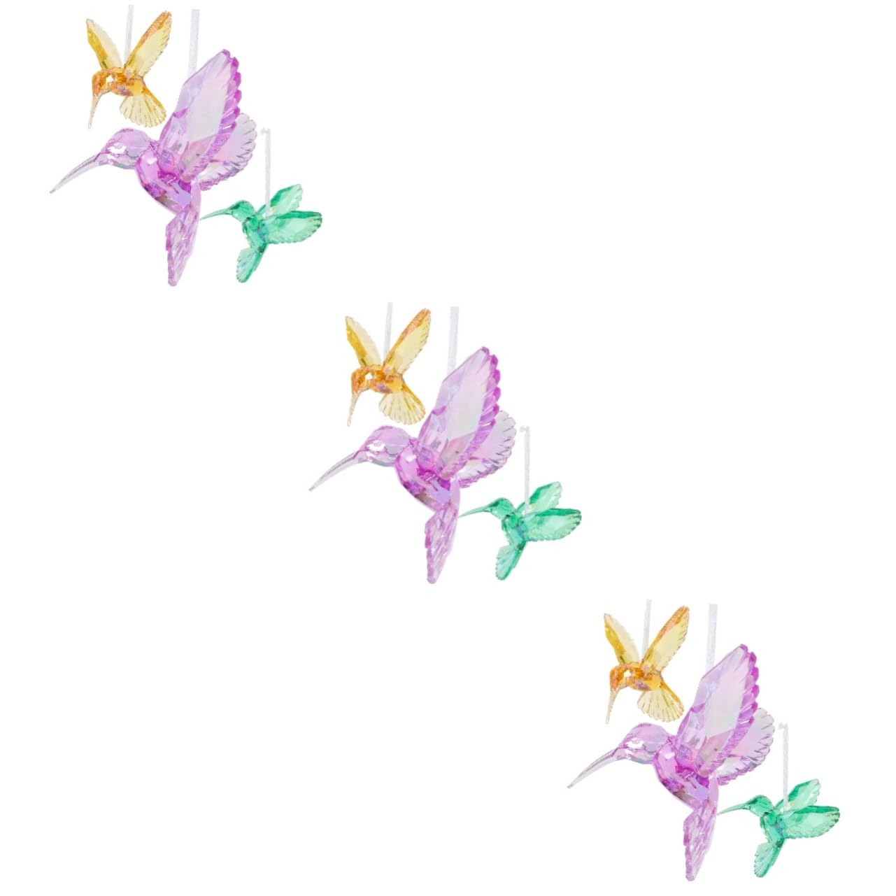 MAGICLULU Uccelli Acrilici 9 Pz Ciondolo Di Cristallo Pavone Ornamenti Di Colibrì Decorazione Di Uccelli Per La Casa Colibrì Appeso Arredamento Da Giardino Colibrì Figurine Di Colibrì Appese Acrilico
