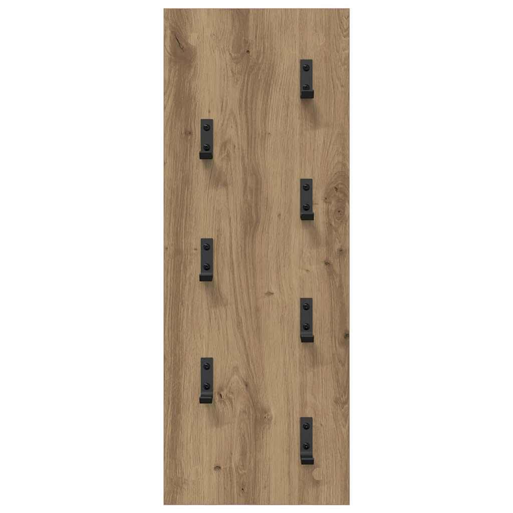Appendiabiti da Parete a Pannello 30x80 cm Rovere Artigianale