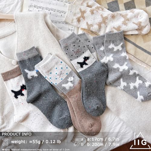 Image of IIG Winter Warm Wool Socks for Women Original Design Trendy Boot Socks Ideal Gift