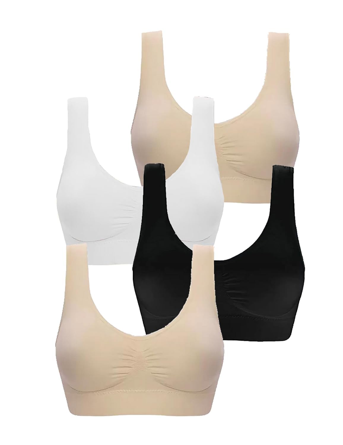 AASHU Creation LIECRY Art (Pack of 4) Women's Wirefree Sports Slip on Sports Bra (Multicolor) 4AB13120 Any Random Color Will BE Send