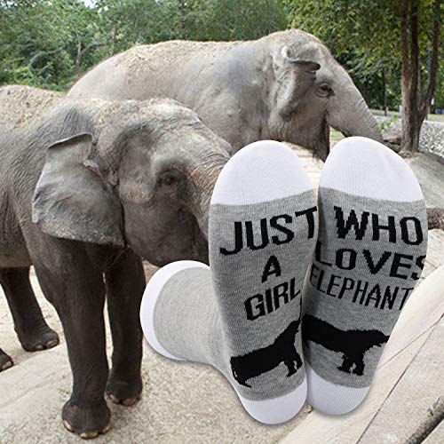 2 Pairs Elephant Novelty Socks Animal Lover Gift Just A Girl Who Loves