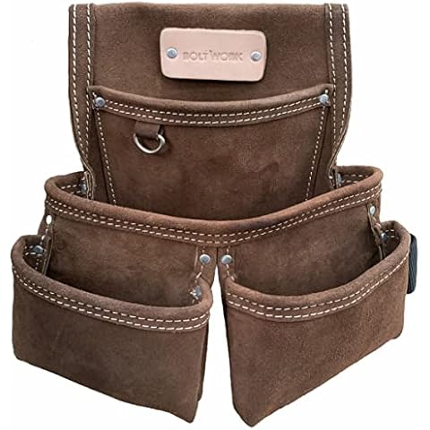 BOLTWORK Leather Tool Pouch 4 Multi Pocket Leather Nail & Tool Pouch Professional Split Suede Leather 1% of Sale Value Will be Donated to Children's Hospital Cover