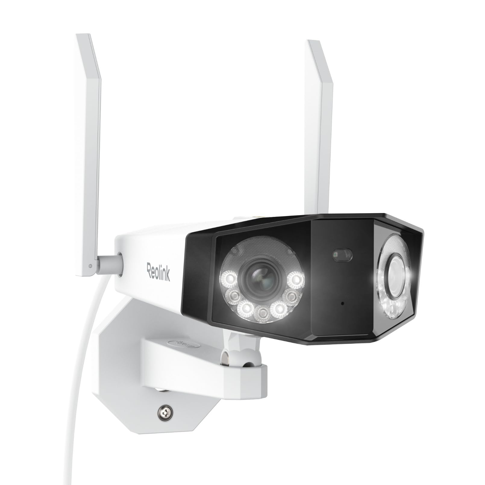 REOLINK 4K WiFi Security Camera with 180° Ultra-Wide Angle, 2.4/5GHz Plug-in Outdoor Camera, Smart Human/Vehicle/Animal Detection, Color Night Vision, Two-Way Talk, DC 12V/2A, Duo 2 WiFi
