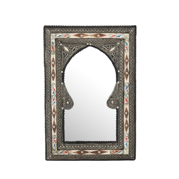 ARTESANIA ALMA Espejo marroquí de Hueso Arco Blanco (60_x_40_cm)