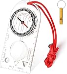 Flintronic Brujulas de Orientacion, Brújula Portát...: 【Materiales de alta calidad】Nuestra brújula de navegación está hecha de acrílico, un material resistente y duradero. Equipada con un bisel giratorio, diversas escalas, puntos cardinales, flechas direccionales y una lupa, le proporciona la dirección c...