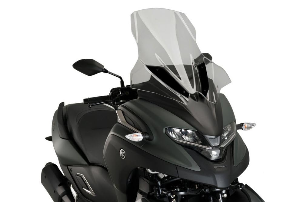 Puig 21120H Pantalla V-Tech Line Touring en acrílico de 4 mm con diseño aerodinámico anguloso para máxima protección y reducción de turbulencias, Ahumado