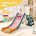 Baotree 6 in 1 Toddler Playset with Slide, Kids Slide with Basketball Hoop, Ball, Ring Toss, Indoor Outdoor Toys