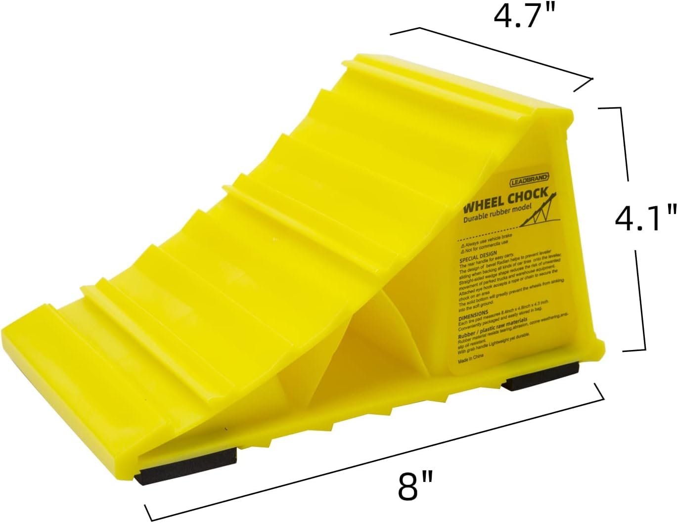 LEAD BRAND Wheel Chocks With Non Slip Base, Suitable For