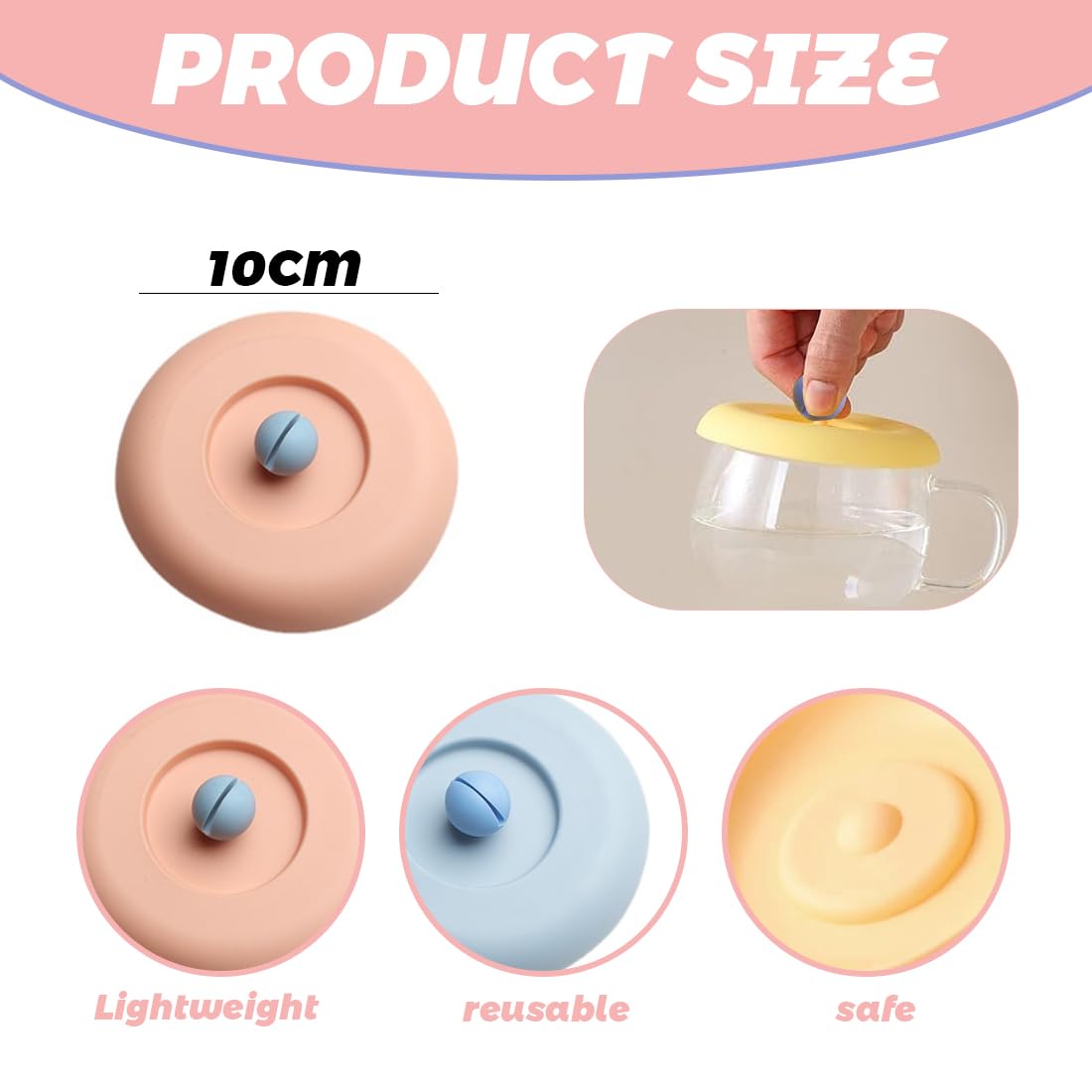 6 tappi per bottiglie in silicone riutilizzabili coperchi ermetici per