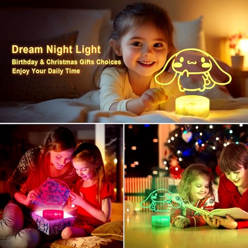 Image of KIEAL 16 Colors Cartoon Night Light, Anime Character Change Decor Lamp with Remote, Dim, Timer, Fans Kids Gifts for Christmas Birthday Boys Girls