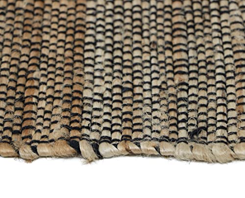 Image of The Home Talk Hand-Made Tablemat - Vintage Mats for Parties, Dining Table, Coasters - Decorative Placemats - 100% Jute Natural Fibers - Pack of 6 (13 x 19 Inches - Black)