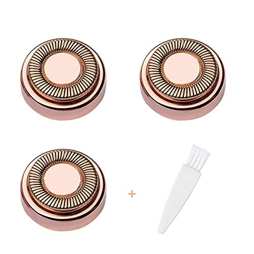 Facial Hair Remover Replacement Blade Heads For Electrical Shaver, Fullyork 18K Gold Plated Replacement Heads. Count 3
