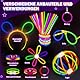Millegu Knicklichter Party Set,100 Stück Leuchtstäbe 130 Verbinder,Neon Knicklichter Ketten und Leuchtbrillen für Kinder, Deko für Festival Hochzeiten Weihnacht Party Silvester Deko 2025