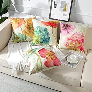 Artscope Set of 4 Waterproof Throw Pillow Covers 16x16 Inches, Hydrangea and Lotus Pattern Decorative Cushion Covers, Perfect to Outdoor Patio Garden Living Room Sofa Farmhouse Decor Artscope Set of 4 Waterproof Throw Pillow Covers 16×16 Inches Hydrangea and Lotus Pattern Decorative Cushion Covers Perfect to Outdoor Patio Garden Living Room Sofa Farmhouse Decor
