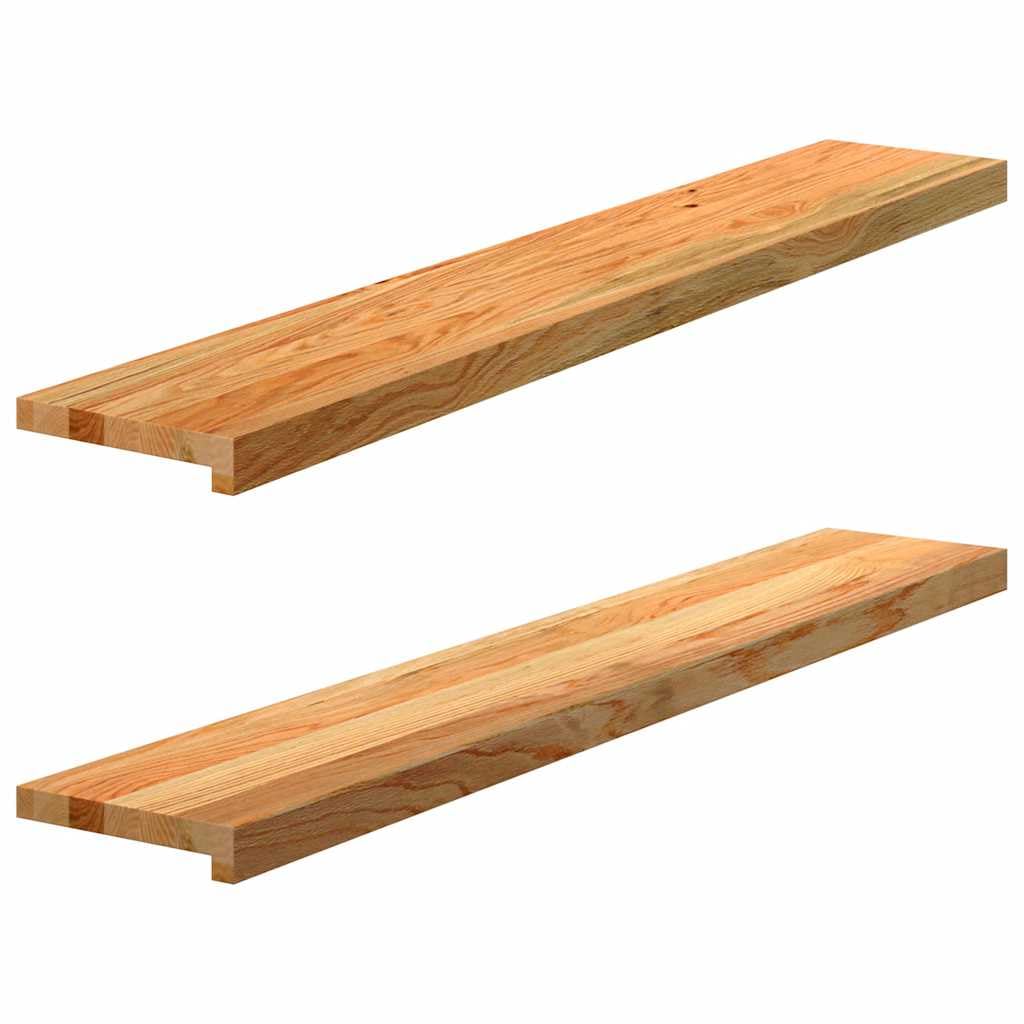 vidaXL Window Sills 2 pcs Light Brown 120x20x2 cm Solid Wood Oak, Window Ledge, Oak Window sill, Wooden Window sill, Window Board, Wooden Stair Tread — image 1