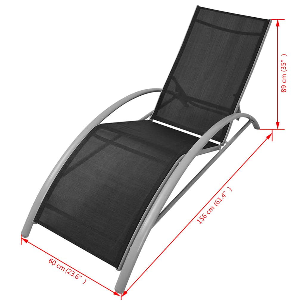 Hamaca de aluminio con sombrilla, color negro, 2 sillas y 1 toldo para exteriores