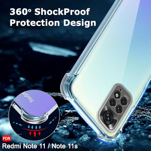 Image of TheGiftKart Crystal Clear Back Cover Case for Mi Redmi Note 11 / Note 11s | Shockproof Soft TPU Case | Cushioned Edges for Ultimate Protection Back Cover Case (TPU, Transparent)