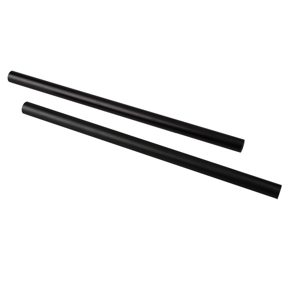 CAMVATE 30 cm aluminiowy pręt do aparatu 15 mm system podparcia pręta obręczy barkowej (średnica: 15 mm, 2 sztuki)