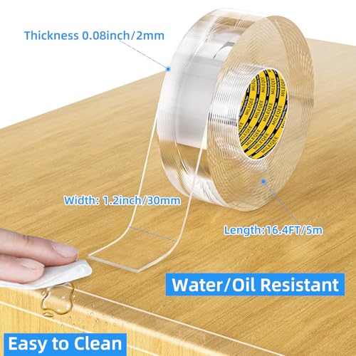 Image of 2Pack Clear Edge Protector Strip,1.18in x 16.4FT(32.8FT Total),Sharp Edge Wrap Cover Tape,Self Adhesive Protective Bumper Guards for Cabinet Door Desk Table Furniture,Kitchen Countertop,Waterproof