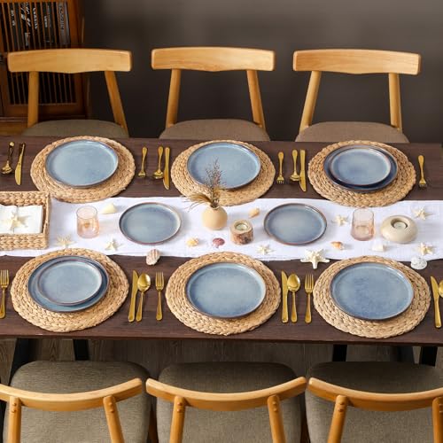 Image of vancasso Playa 10.25 inch Dinner Plate for 6 People, Stoneware Side Plates for Dessert /Pasta /Main Course, Dishwasher and Microwave Safe, Scratch Resistant Serving Plate, Lavender Blue