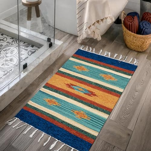 2 Tapete Banheiro Kilim Absorvente 100% Algodão 60 x 90 Vr (D3Kil...