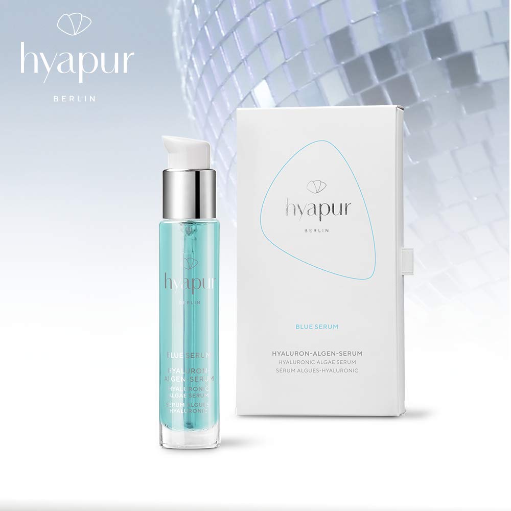 hyapur ® - BLUE Serum15ml für strahlende Haut, mit Hyaluronsäure und Algenextrakten für Gesicht, Hals und Dekolleté - aus der Hyaluron Algen Serie