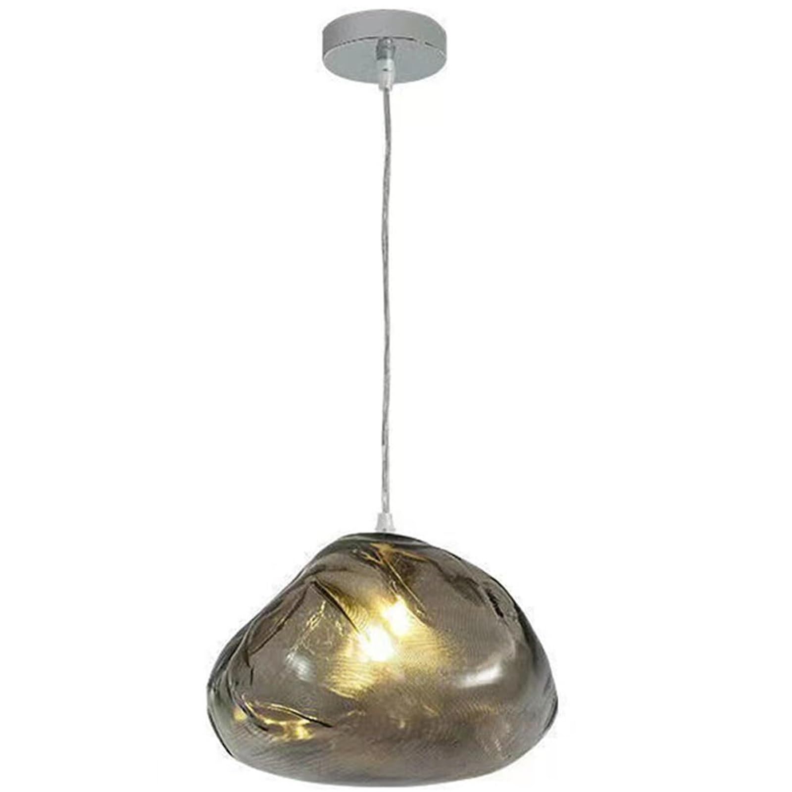KHUKHU Creative Cloud Glass Pendant Light Fixtures Mid Century Art Glass Chandelier for Living Room, Bar, Dining Room, Stairs Interior Decorative Light(Grey,20cm)