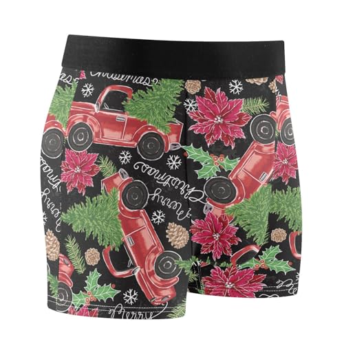ZZKKO Men's Underwear Briefs Christmas Red Truck Trees Men's Boxer Briefs,Trunks Underwear for Men S-XXL2