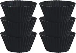 Forma de cupcake de silicone kit 6un forno air fryer não gruda (Preta)