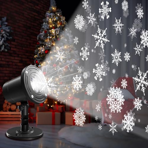 Professional Christmas Projector Lights Outdoor, Snowflake Projector for Indoor and Outdoor Christmas Decorations, Xmas Outdoor Decorations Delight! Magical Outside Holiday Projector Lights 2023!